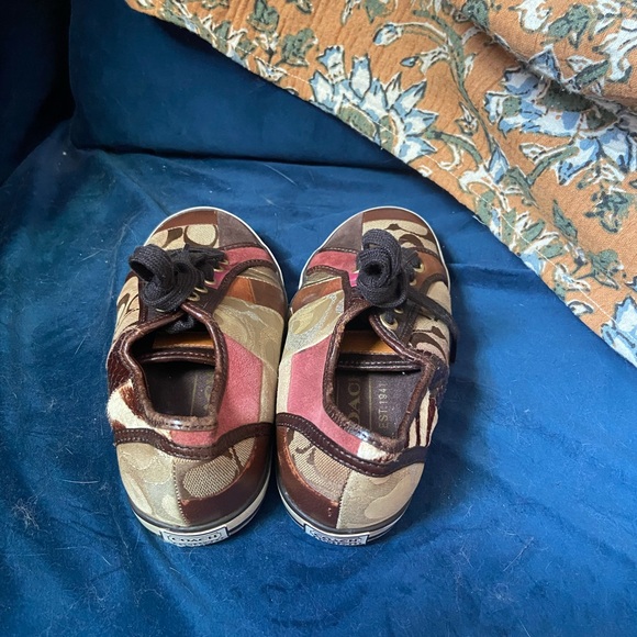 Classic Coach Dawnell mixed media leather sneakers 6.5 - Picture 4 of 10